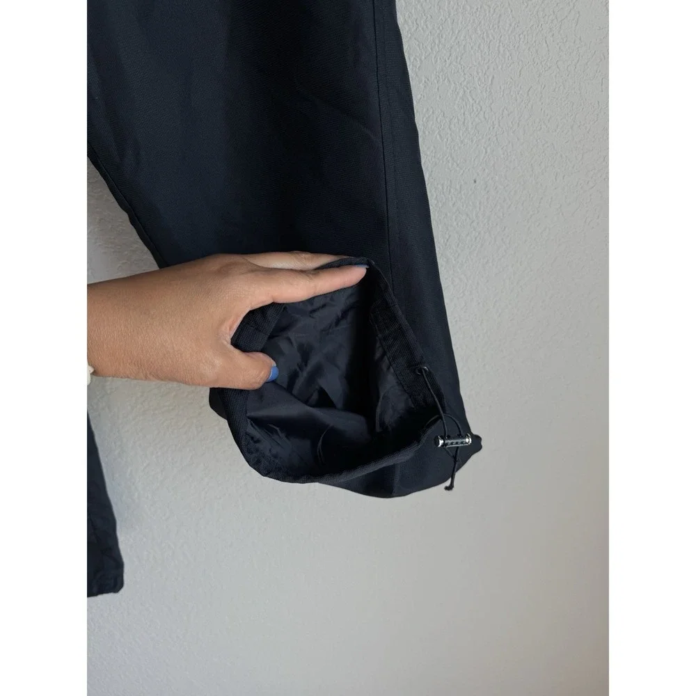 Kappa Men's L Black Nylon Windbreaker Pants Track Techwear Gorpcore Toggle Cuff